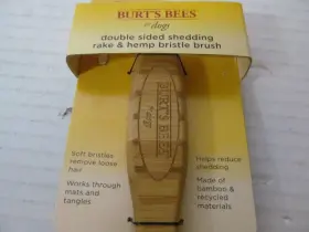 742797873343 BURTS BEES Dog Double Shedding Rake Hemp Bristle #2