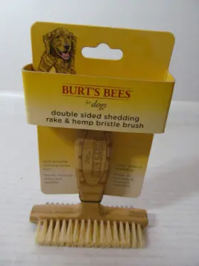 742797873343 BURTS BEES Dog Double Shedding Rake Hemp Bristle