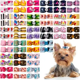 705353427893 BYSITSHOW Pet Pack Mini Dogs Hair Bows Rubber