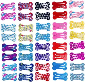PJB-D-20 BYSITSHOW Pet Cute Bone Snap Hair Clips Dog Cat #2
