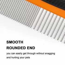445035368320 CAFHELP Dog Comb Cat Rounded Ends Steel #2