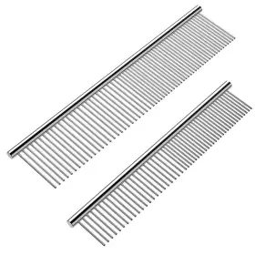 445044186137 CAFHELP Pack Dog Rounded Ends Steel Cat Comb