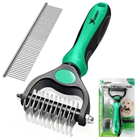060785430183 CANDURE Pet Double Dematting Undercoat Rake Comb