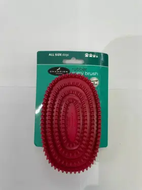 883967418145 CHAMPION BREED Rubber Curry Brush Dog Groom Coat
