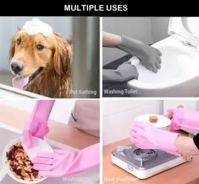 612957605384 CLELO Pet Gloves Bathing Hair Removal Dogs Cats #3