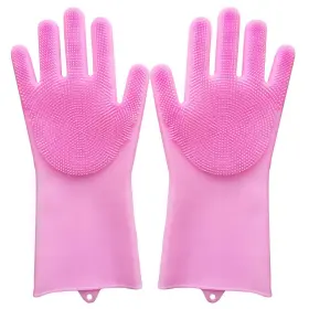 612957605391 CLELO Pet Gloves Silicone Scrubber Bathing Hair