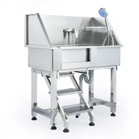 719868906880 DOG Washing Station Steel Pet Bathtub Drain