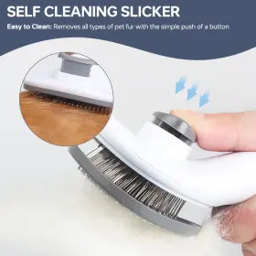 702367834228 COMFPET Cat Brush Release Dog Shedding Massag #2