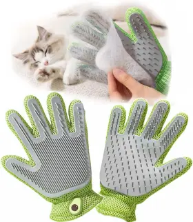 313106696641 COOL LEMON Pet Glove Shedding Brush Fur Remover