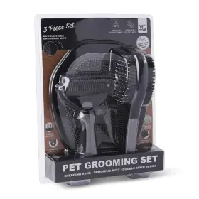 54549 CORE HOME Pet Mitt Shedding Rake Double Brush Set