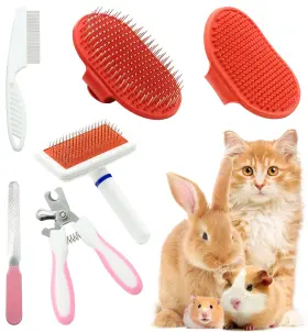 CL-1632036 CRAFTERLIFE Cat Set Pet Shedding Slicker Brush Kit