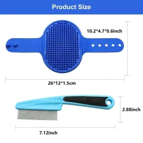 769083416312 CUTEABC Dog Bath Brush Cat Comb Set Scrub #3