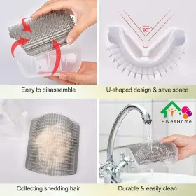 750139782918 CYEELVES Cat Brush Set Groomer Shedding Wall #3