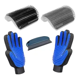 711181256505 D-BUY Pack Cat Groomer Brush Set Corner Massage