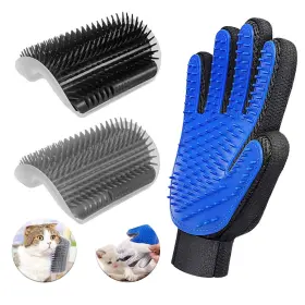 730869379329 D-BUY Pack Cat Set Groomer Massage Combs Catnip