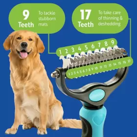 197644942473 DAKPETS Dematting Rake Dogs Double Row Undercoat #3