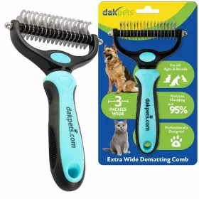 197644942473 DAKPETS Dematting Rake Dogs Double Row Undercoat