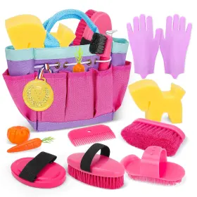 HCS-HP1 DEAO Horse Girls Pretend Play Care Set Tote Kit