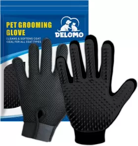 313096456416 DELOMO Pet Glove Gentle Deshedding Brush