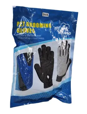 445025096042 DELOMO Pet Glove Gentle Deshedding Brush