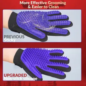 445038429493 DELOMO Pet Gloves Deshedding Brush Mitt Dogs #2