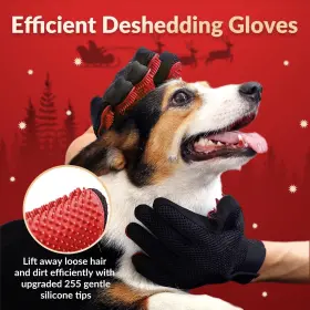 713741599145 DELOMO Pet Glove Gentle Deshedding Brush #2