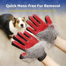 713741599145 DELOMO Pet Glove Gentle Deshedding Brush #3