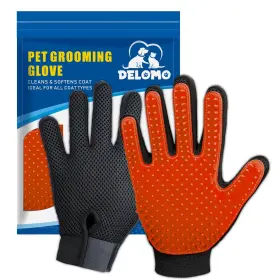 713741599145 DELOMO Pet Glove Gentle Deshedding Brush
