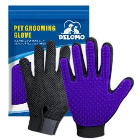 NHY-UJ-210 DELOMO Pet Glove Gentle Deshedding Brush Efficien