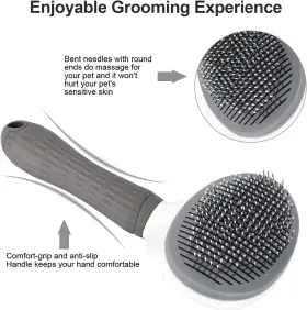 EP-GM-135-GRY DEPETS Cleaning Slicker Brush Dog Cat Bunny Pet #2