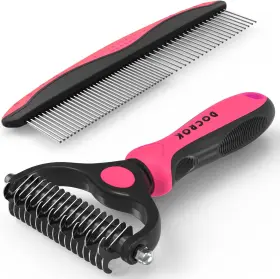 445013184126 DOCROK Pet Brush Comb Cat Dog Shedding Dematting
