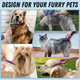785034357374 DOCROK Pet Brush Comb Cat Dog Shedding #2
