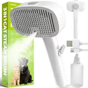 DOF4003 DOFFUR Pet Steam Brush Dogs Cat Brushes Shedding Clea