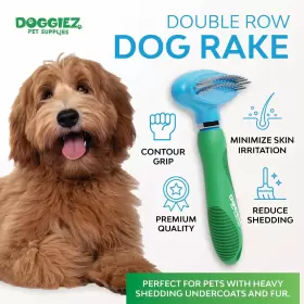 850044098057 DOGGIEZ PET SUPPLIES Double Row Dog Rake Comb #2