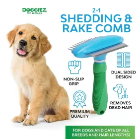 850044098064 DOGGIEZ PET SUPPLIES Dog Brush Shedding Rake Cat #2