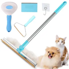 Domulux Y9-dxp7-ioju Carpet Rake For Pet Hair Removal Tool 5-in-1 Set Includes Blue