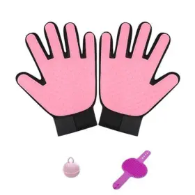 1123 DUDU BEAR Pet Gloves Gentle Shedding Dog Washing Pink #2