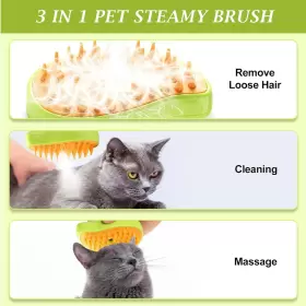 PW-2 DUMPILL Cat Hair Steam Brush Shedding Water Dogs Spa #2