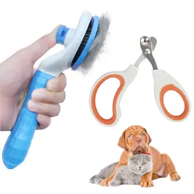 717326510488 ELECPIONEEV Pet Brushes Cats Nail Clipper Set