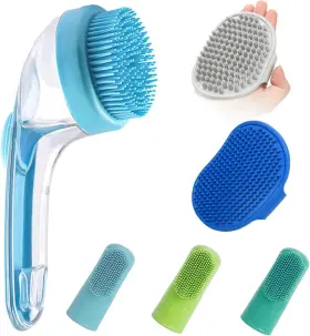 445010277203 ELEGX Pet Bath Massage Brush Soap Shampoo