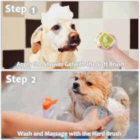 607535888501 ELEGX Pet Bath Massage Brush Soap Shampoo Si #3