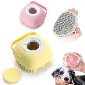 607535888501 ELEGX Pet Bath Massage Brush Soap Shampoo Si