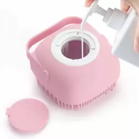 760182812197 ELEGX Pet Bath Massage Brush Soap Shampoo Si