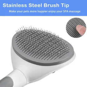 733063653349 EMMIUSS Cat Brush Cleaning Slicker Shedding Loo #2