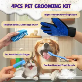 793931625298 ENUKYCOM Dog Bath Rubber Massage Brush Kit #2