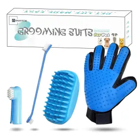 793931625298 ENUKYCOM Dog Bath Rubber Massage Brush Kit