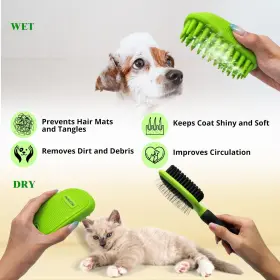 793931625496 ENUKYCOM Pet Brush Set Haired Dogs Cats Double #2
