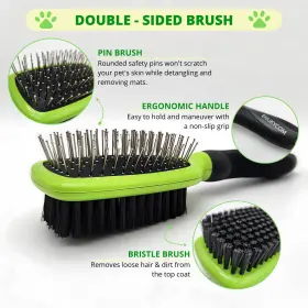 793931625496 ENUKYCOM Pet Brush Set Haired Dogs Cats Double #3