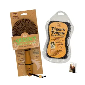 198715306439 EPONA Tigers Tongue Horse Groomer Queens Brush
