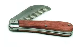 455861NONE EQUIESSENTIALS Folding Stripping Comb Wood Handle